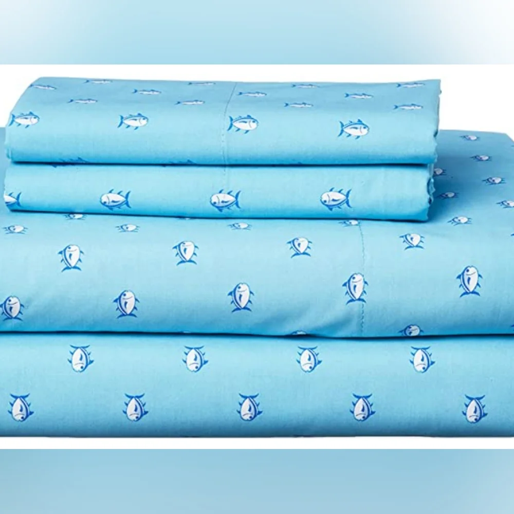 New Southern Tide full Size sheet set Skipjack, Blue Topaz - Picture 2 of 7